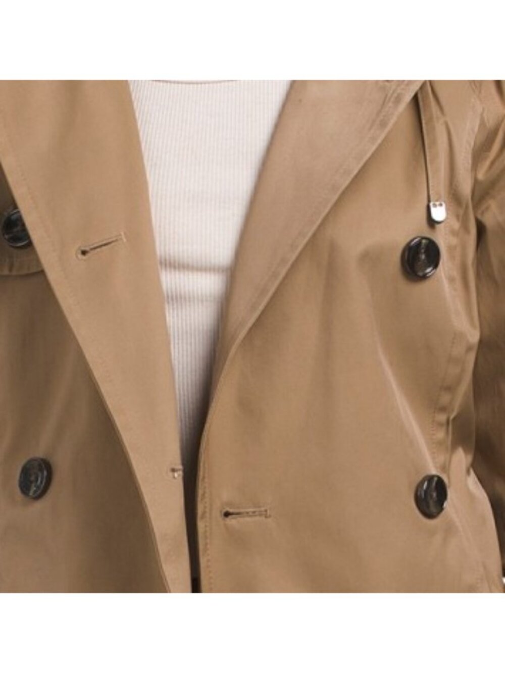 LONDON FOG Long Belted Trench Coat With Hood - Picture 4 of 4